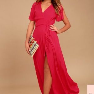 Lulus Red Maxi Wrap Dress